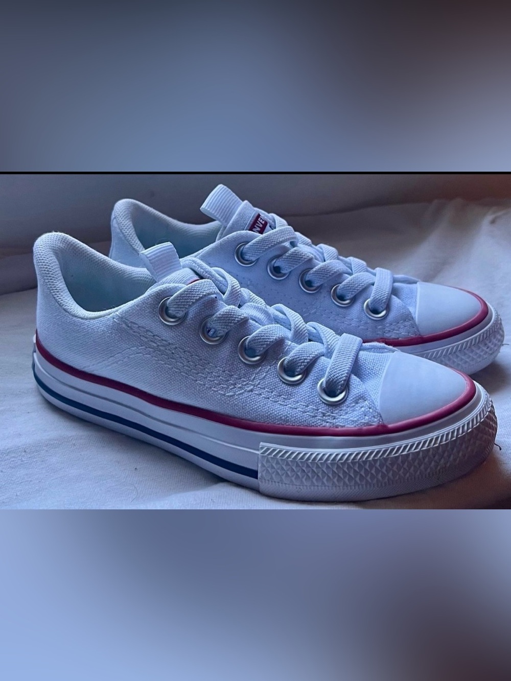White Kids Low-Top Converse Chuck Taylor Canvas Sneakers